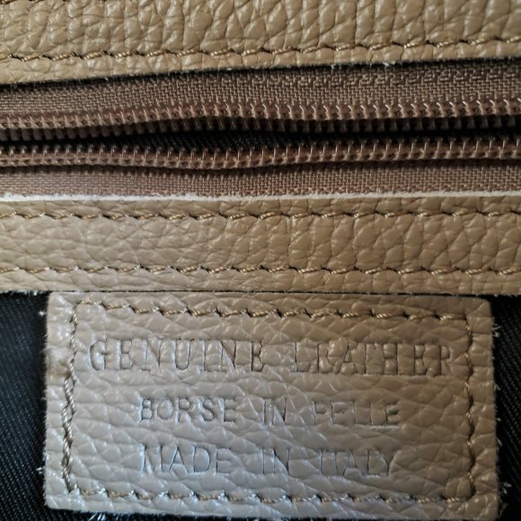 ORE10 Taupe Leather Round Tassel Satchel/Crossbody, Like New - Picture 10 of 15